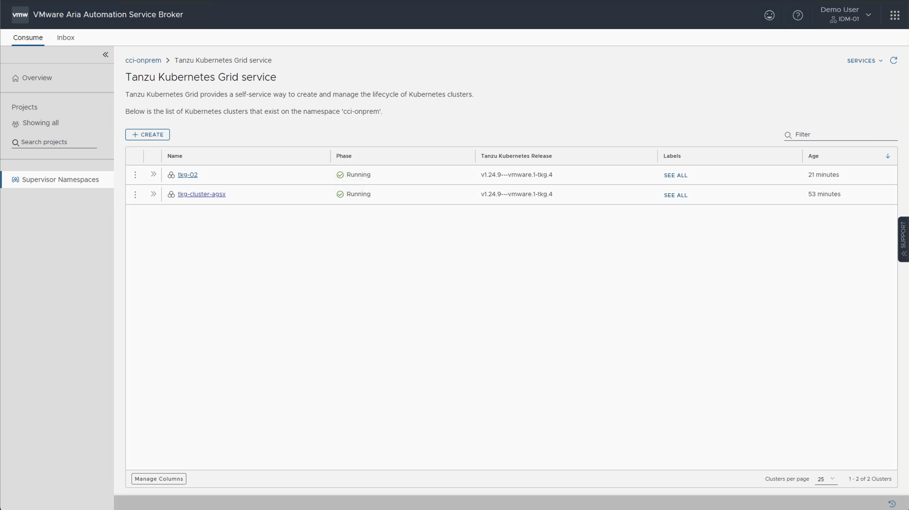 Technical Preview of Cloud Consumption Interface (CCI) OnPrem