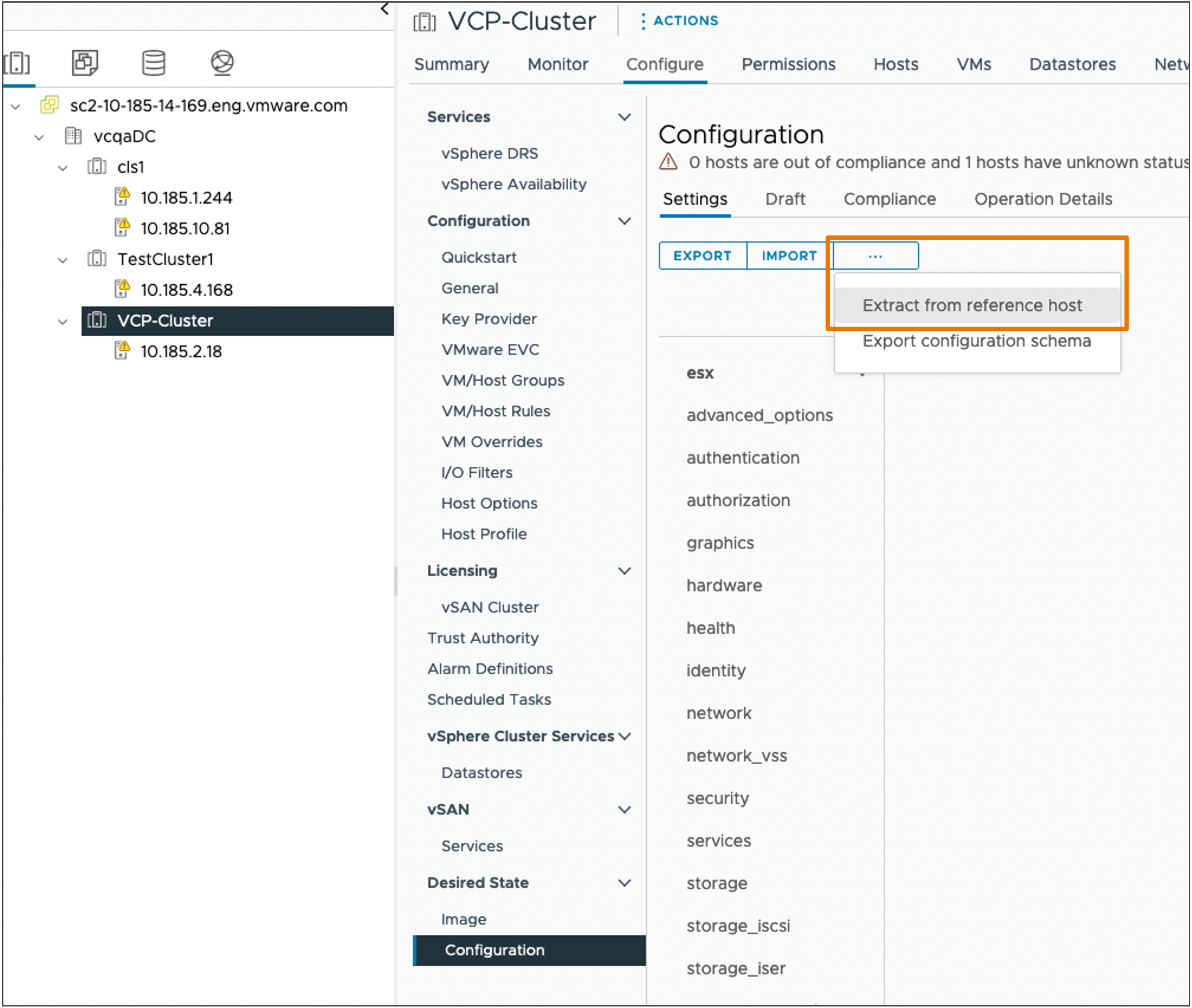 Using vSphere Configuration Profiles